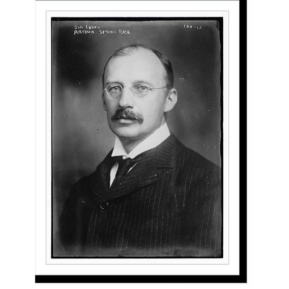 Historic Print, Sir Cecil - Arthur Spring Rice, portrait bust, 18" x 24"