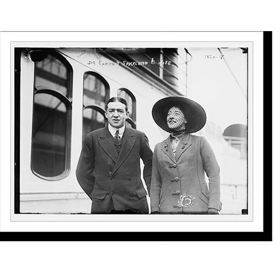 Historic Print, Sir Ernest Shackleton and wife, 18" x 24"