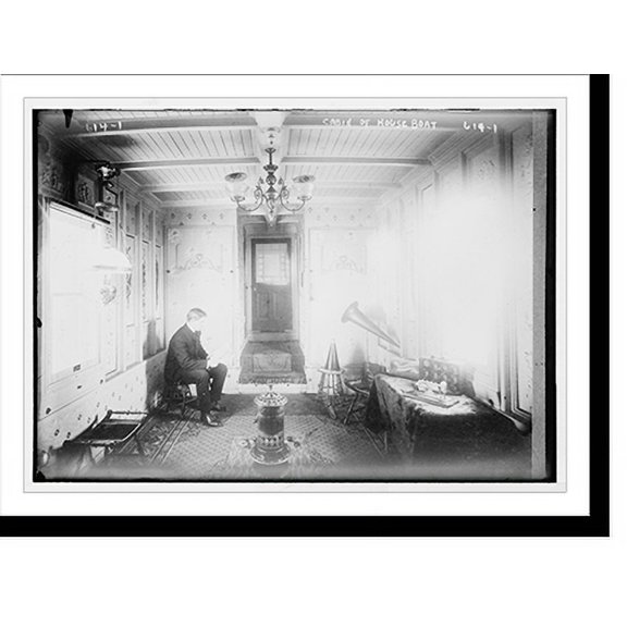 Historic Print, Sitting room of houseboat, 16" x 20"