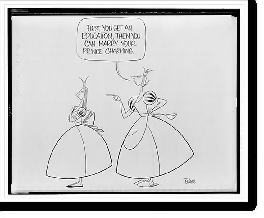 Historic Print, Six chix. First you get an education, then you can