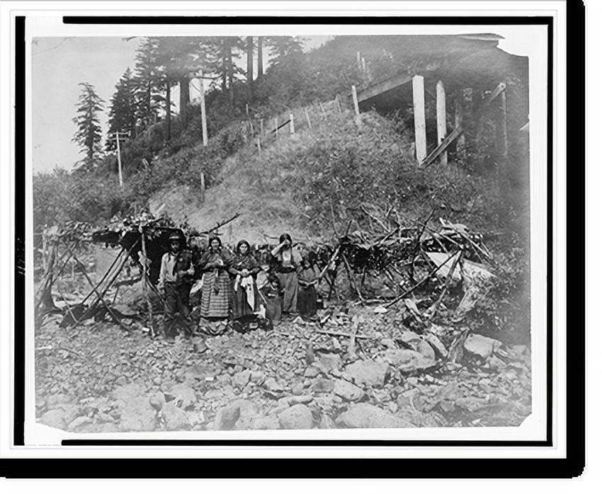 Historic Print, [Six people, probably Umatilla Indians, posed, standing
