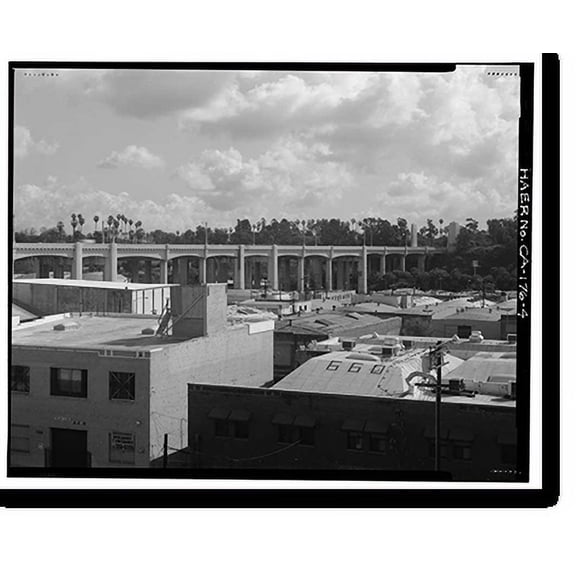 Historic Print, Sixth Street Bridge, Spanning 101 Freeway at Sixth Street, Los Angeles, Los Angeles County, CA - 4, 18" x 24"