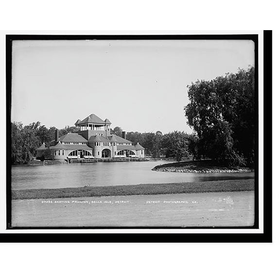 Historic Print, Skating pavilion, Belle Isle [Park], Detroit - 2, 16" x 20"