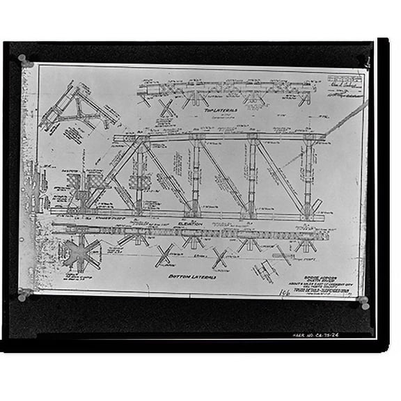 Historic Print, Smith River Bridge, CA State Highway 199 Spanning Smith River, Crescent City vicinity, Del Norte County, CA - 24, 16" x 20"
