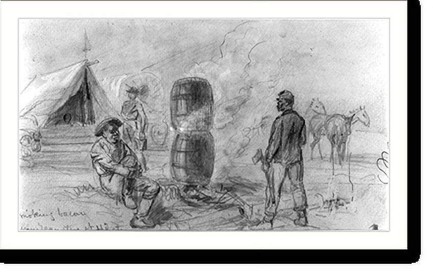 Historic Print, Smoking bacon. Army teamsters at hdqters, Brandy