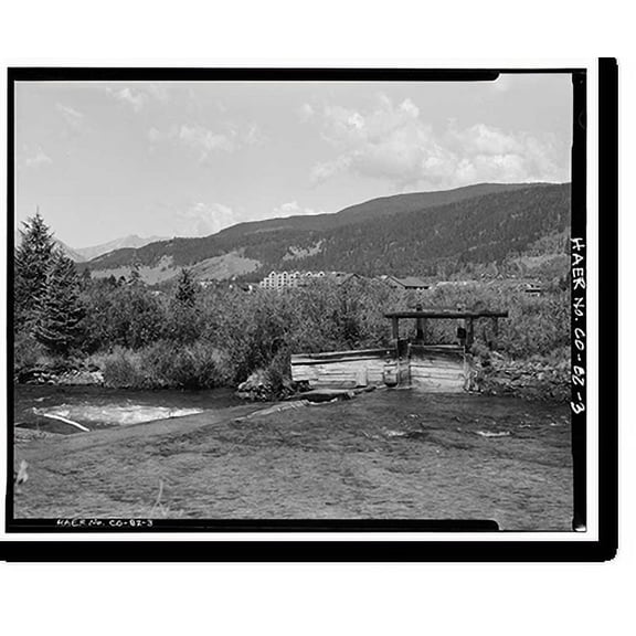Historic Print, Snake River Ditch, Headgate on north bank of Snake River, Dillon vicinity, Summit County, CO - 3, 16" x 20"