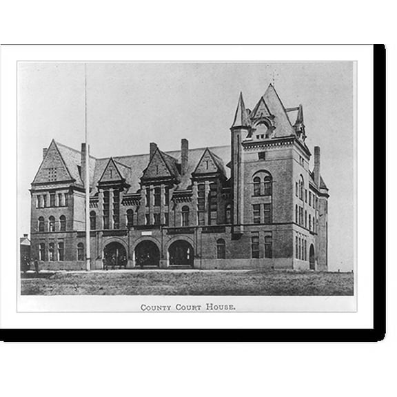 Historic Print, [Snohomish] County Court House, [Everett, Wash., entrance front and side], 18" x 24"