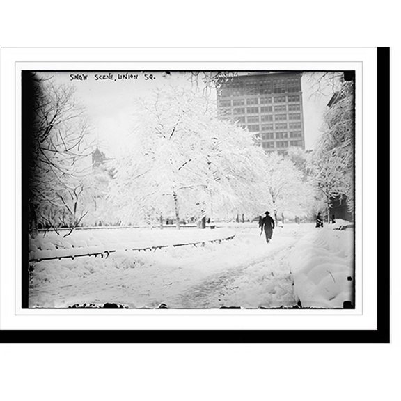Historic Print, Snow scene, Union Sq., 16" x 20"