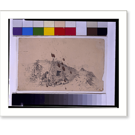 Historic Print, Soldier's mud hut.E.F., 16" x 20"