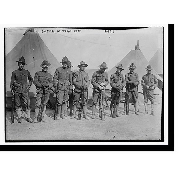 Historic Print, Soldiers at Texas City, 16" x 20"