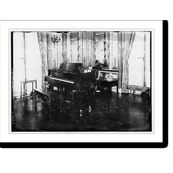 Historic Print, Soloman House interior . piano, 18" x 24"