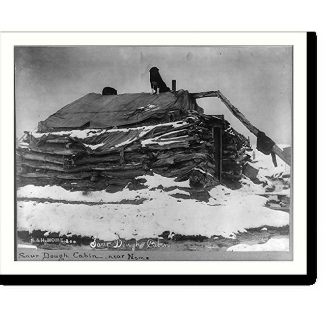 Historic Print, Sour Dough cabin, near Nome, Alaska, 16" x 20