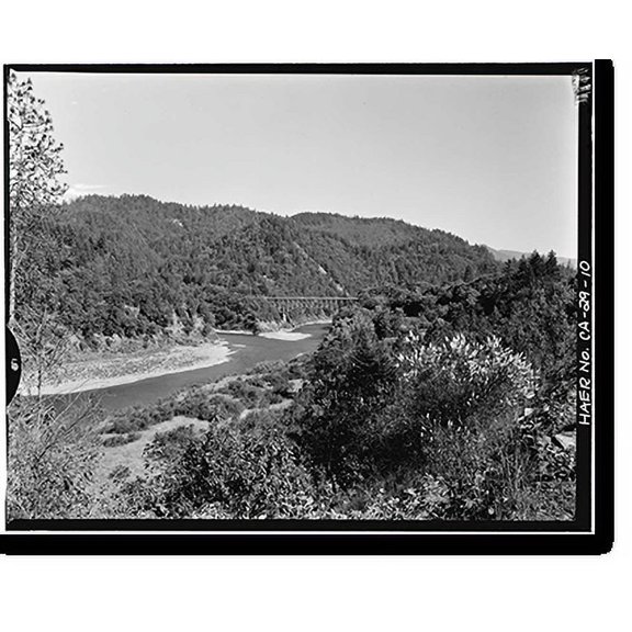 Historic Print, South Fork Trinity River Bridge, State Highway 299 spanning South Fork Trinity Rive, Salyer vicinity, Trinity County, CA - 10, 16" x 20"