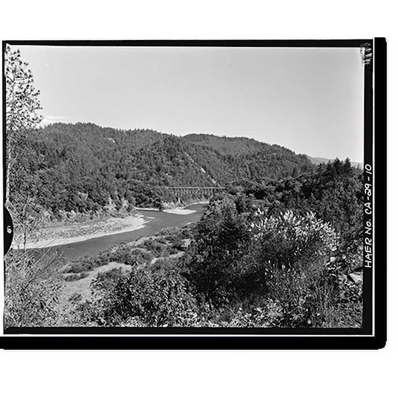 Historic Print, South Fork Trinity River Bridge, State Highway 299 spanning South Fork Trinity Rive, Salyer vicinity, Trinity County, CA - 10, 18" x 24"