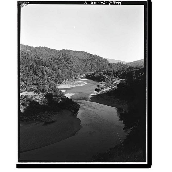 Historic Print, South Fork Trinity River Bridge, State Highway 299 spanning South Fork Trinity Rive, Salyer vicinity, Trinity County, CA - 11, 18" x 24"