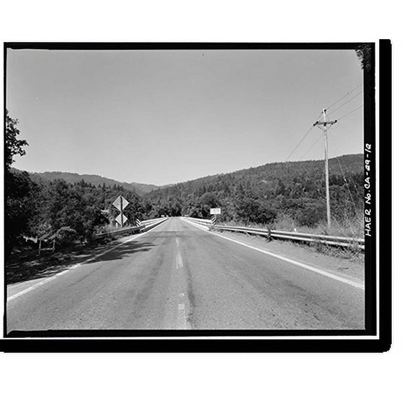 Historic Print, South Fork Trinity River Bridge, State Highway 299 spanning South Fork Trinity Rive, Salyer vicinity, Trinity County, CA - 12, 18" x 24"