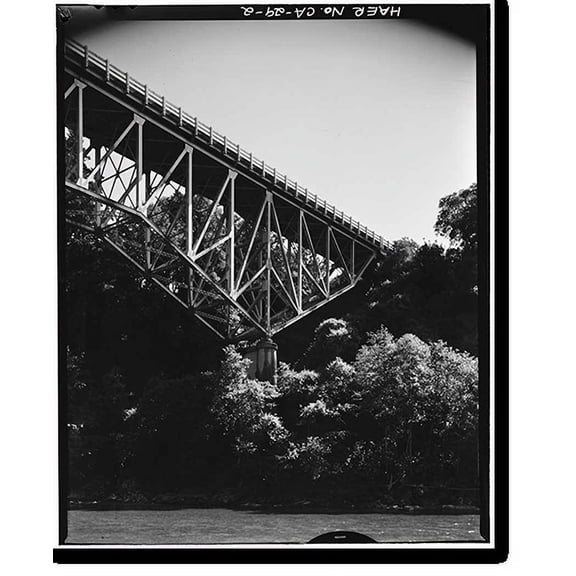 Historic Print, South Fork Trinity River Bridge, State Highway 299 spanning South Fork Trinity Rive, Salyer vicinity, Trinity County, CA - 2, 18" x 24"