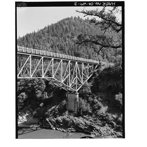 Historic Print, South Fork Trinity River Bridge, State Highway 299 spanning South Fork Trinity Rive, Salyer vicinity, Trinity County, CA - 3, 18" x 24"