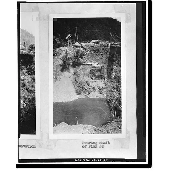 Historic Print, South Fork Trinity River Bridge, State Highway 299 spanning South Fork Trinity Rive, Salyer vicinity, Trinity County, CA - 30, 18" x 24"