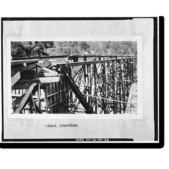 Historic Print, South Fork Trinity River Bridge, State Highway 299 spanning South Fork Trinity Rive, Salyer vicinity, Trinity County, CA - 36, 16" x 20"