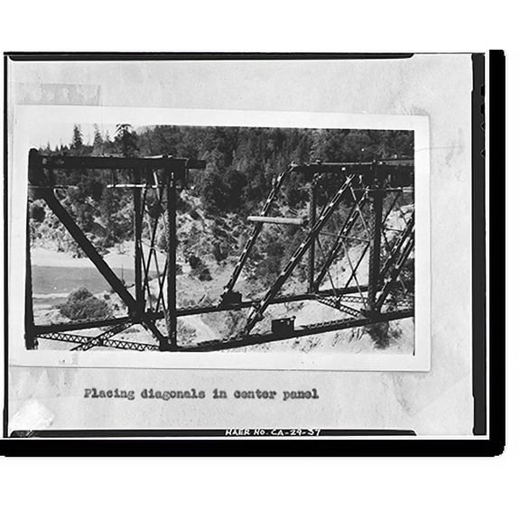 Historic Print, South Fork Trinity River Bridge, State Highway 299 spanning South Fork Trinity Rive, Salyer vicinity, Trinity County, CA - 37, 16" x 20"