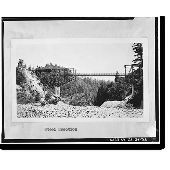 Historic Print, South Fork Trinity River Bridge, State Highway 299 spanning South Fork Trinity Rive, Salyer vicinity, Trinity County, CA - 38, 18" x 24"