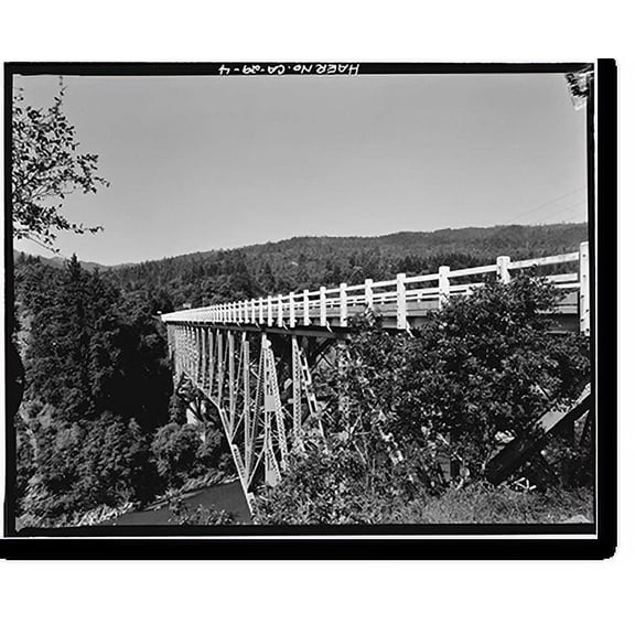 Historic Print, South Fork Trinity River Bridge, State Highway 299 spanning South Fork Trinity Rive, Salyer vicinity, Trinity County, CA - 4, 16" x 20"
