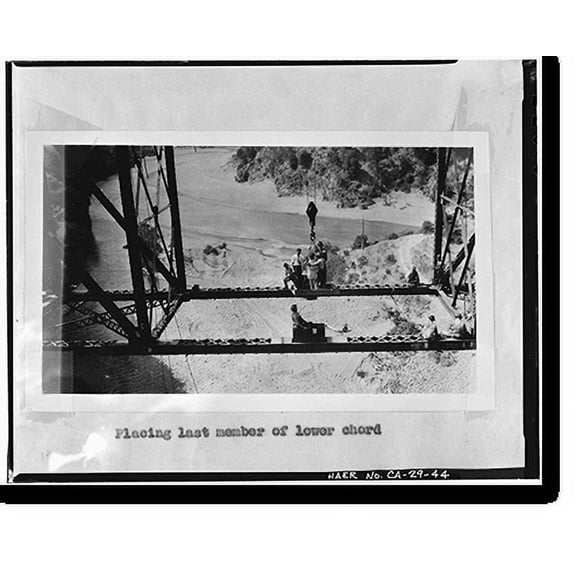 Historic Print, South Fork Trinity River Bridge, State Highway 299 spanning South Fork Trinity Rive, Salyer vicinity, Trinity County, CA - 44, 18" x 24"