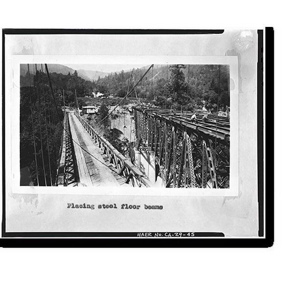 Historic Print, South Fork Trinity River Bridge, State Highway 299 spanning South Fork Trinity Rive, Salyer vicinity, Trinity County, CA - 45, 18" x 24"