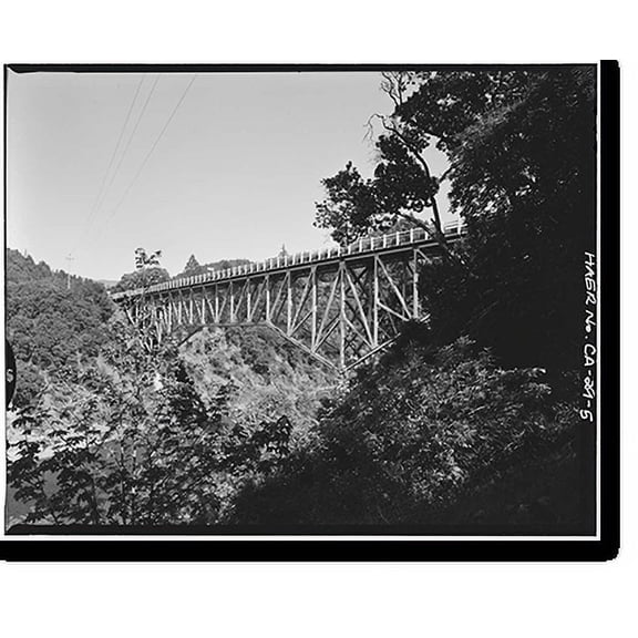 Historic Print, South Fork Trinity River Bridge, State Highway 299 spanning South Fork Trinity Rive, Salyer vicinity, Trinity County, CA - 5, 18" x 24"