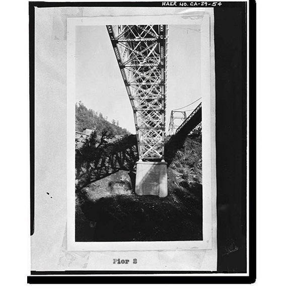 Historic Print, South Fork Trinity River Bridge, State Highway 299 spanning South Fork Trinity Rive, Salyer vicinity, Trinity County, CA - 54, 18" x 24"