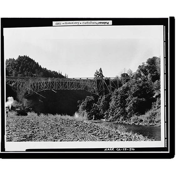 Historic Print, South Fork Trinity River Bridge, State Highway 299 spanning South Fork Trinity Rive, Salyer vicinity, Trinity County, CA - 56, 18" x 24"