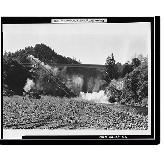 Historic Print, South Fork Trinity River Bridge, State Highway 299 spanning South Fork Trinity Rive, Salyer vicinity, Trinity County, CA - 58, 16" x 20"