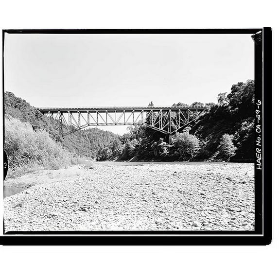 Historic Print, South Fork Trinity River Bridge, State Highway 299 spanning South Fork Trinity Rive, Salyer vicinity, Trinity County, CA - 6, 18" x 24"