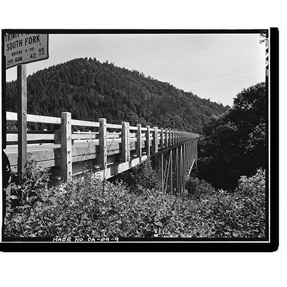 Historic Print, South Fork Trinity River Bridge, State Highway 299 spanning South Fork Trinity Rive, Salyer vicinity, Trinity County, CA - 9, 16" x 20"