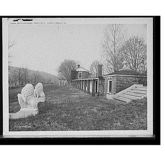 Historic Print, South entrance, Monticello, Charlottesville, Va., 16" x 20"