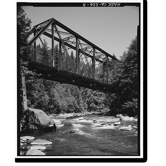 Historic Print, Southern Pacific Railroad Shasta Route, Bridge No. 324.99, Milepost 324.99, Shasta Springs vicinity, Siskiyou County, CA - 8, 16" x 20"