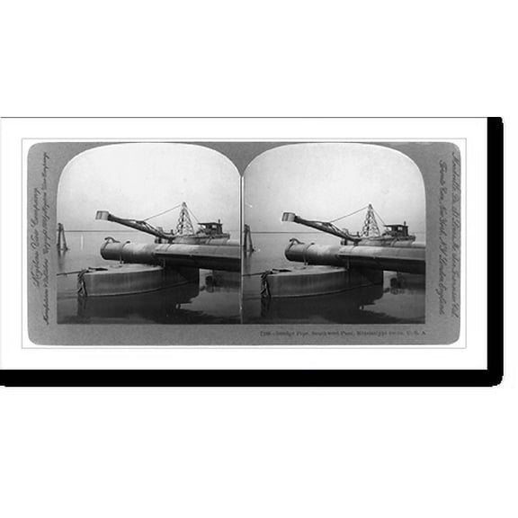 Historic Print, Southwest Pass, Mississippi Delta: Dredge pipe, 16" x 20"