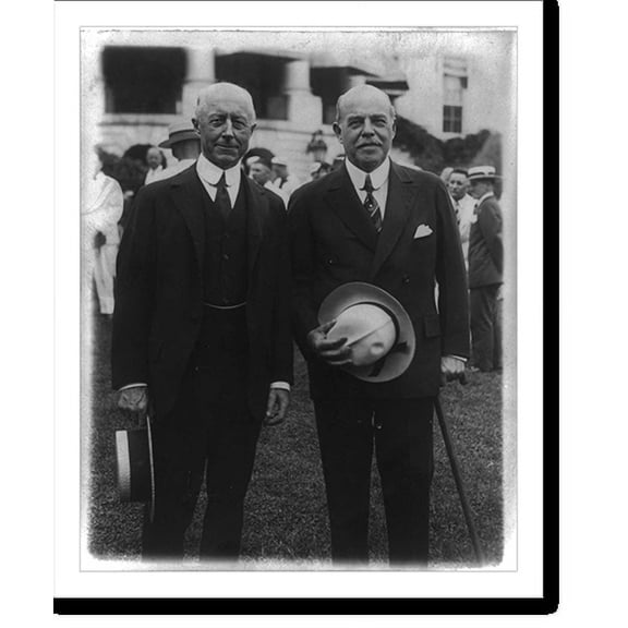 Historic Print, [Speaker of the House Longworth and Navy Secretary Charles Adams - three-quarter length portrait - standing on White House lawn], 16" x 20"