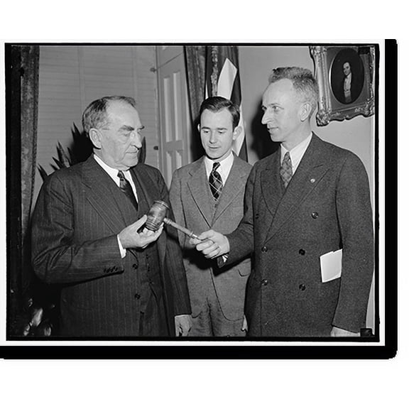 Historic Print, [Speaker William Bankhead and gavel; and two unidentified], 18" x 24"