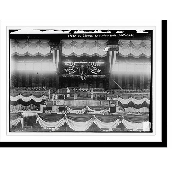 Historic Print, Speaker's stand, Convention Hall, Baltimore, 18" x 24"
