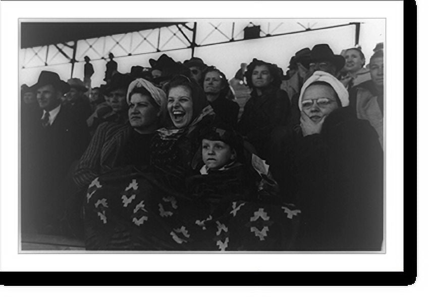 Historic Print, Spectators at a tense moment during the rodeo at the