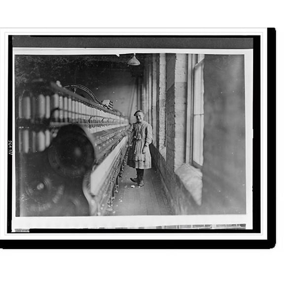 Historic Print, Spinner in Daniels Mfg. Co., Lincolnton, N.C. Been in mills for several years and a good deal nights. Location: Lincolnton, North Carolina., 18" x 24"