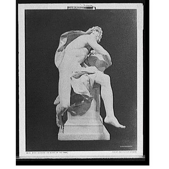 Historic Print, Spirit guarding the secret of the tomb, 16" x 20"