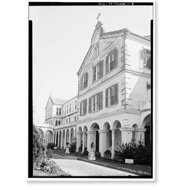Historic Print, Spring Hill College, Main Building, Old Shell Road