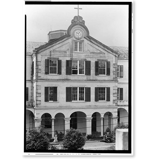 Historic Print, Spring Hill College, Main Building, Old Shell Road