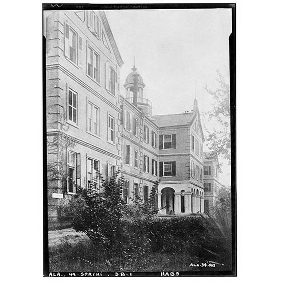 Historic Print, Spring Hill College, Main Building, Old Shell Road, Spring Hill, Mobile County, AL, 16" x 20"
