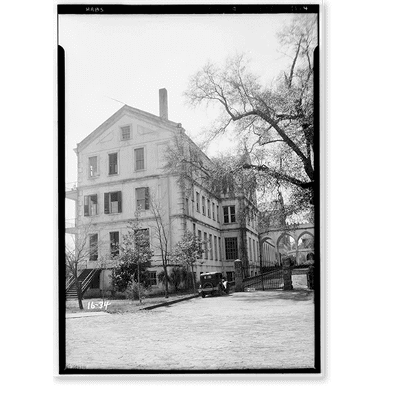 Historic Print, Spring Hill College, Main Building, Old Shell Road, Spring Hill, Mobile County, AL - 4, 16" x 20"