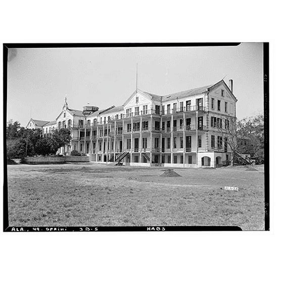 Historic Print, Spring Hill College, Main Building, Old Shell Road, Spring Hill, Mobile County, AL - 5, 16" x 20"
