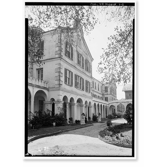 Historic Print, Spring Hill College, Main Building, Old Shell Road, Spring Hill, Mobile County, AL - 8, 16" x 20"